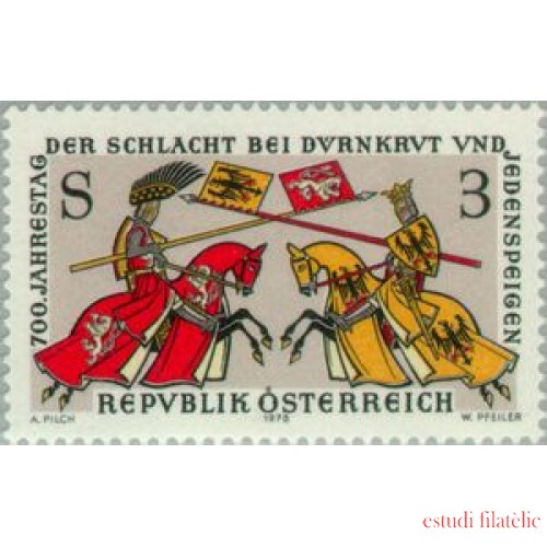 VAR2 Österreich Austria  Nº 1409  1978  7º Cent. de la batalla de Durnkrut y Jedenspeigen Lujo