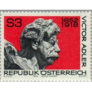 VAR2/S Österreich Austria Nº 1418  1978  60º Aniv. muerte de Viktor Adler-político-Lujo
