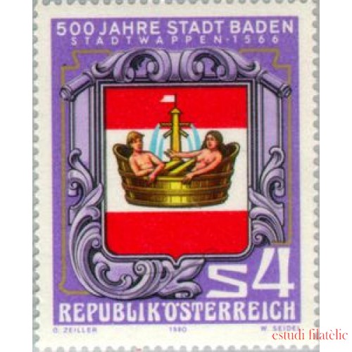 VAR3/S Österreich Austria  Nº 1460   1980  5º Centº de la ciudad de Baden