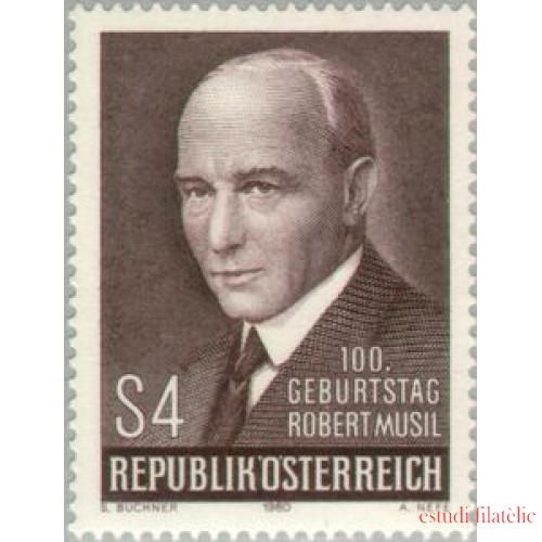 CIN/S Öesterreich Austria  Nº 1490  1980 100 Aniv. de Robert Musil Lujo