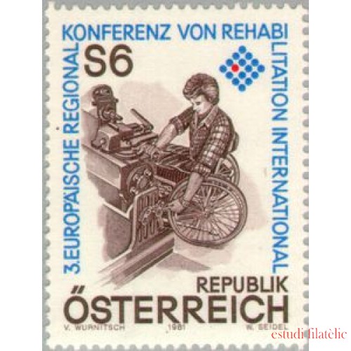 VAR3/S Öesterreich Austria  Nº 1496   1981  3ª Conferencia europea por la rehabilitación de los diminuidos Lujo