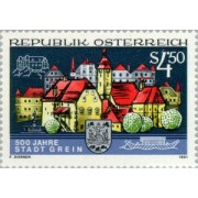 Öesterreich Austria - 1857 - 1991 500º Aniv. de la ciudad de Grein Lujo
