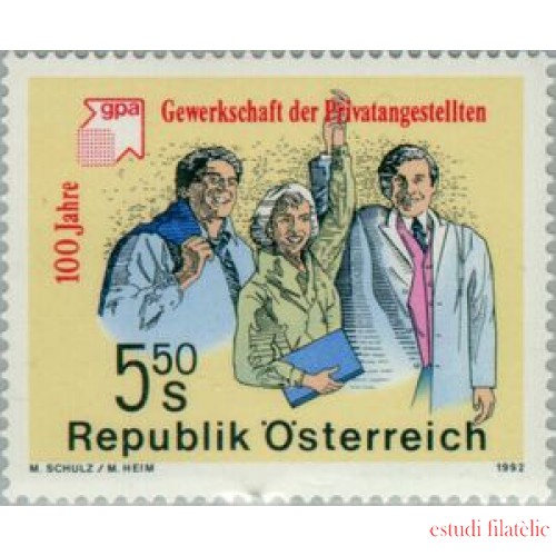 Öesterreich Austria - 1877 - 1992 Cent. de la Org. del sindicato de comercio Lujo