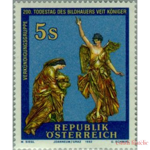 Öesterreich Austria  Nº 1911   1992  Bicentenario muerte del escultor Veit Königer Lujo