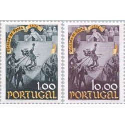 Portugal - 1206/07 - 1973 6º Cent. del hecho heroico de Nuno Groncalves Lujo Portugal - 1206/07 - 1973 6º Cent. del hecho heroico de Nuno Groncalves Lujo