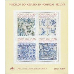Portugal - 43-HB - 1983 5 Siglos de Azulejos Hojita Bloque 4 val. nº 1571-1582-1590-1593 Lujo Portugal - 43-HB - 1983 5 Siglos de Azulejos Hojita Bloque 4 val. nº 1571-1582-1590-1593 Lujo