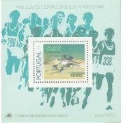 Portugal - 46-HB - 1984 JJOO L.A.84 75º Aniv.Comité olímpico portugués Carrera de vallas Hojita Bloque 1 val. Lujo