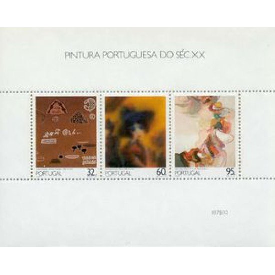 Portugal - 71-HB - 1990 Pinturas portuguesas del S XX Hojita Bloque 3 val. nº 1791/93 Lujo