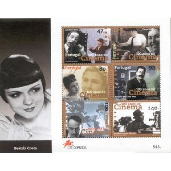 Portugal - 123-HB - 1996 Homenaje a la actriz Beatriz Costa Hojita Bloque 6 val. 2112/17 lujo