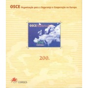 Portugal - 127-HB - 1996 Conferencia de la OSCE Nube en forma de mapa de Europa Hojita Bloque 1 val. nº 2145 Lujo