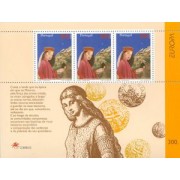 Portugal - 128-HB - Europa Cuentos y leyendas Hojita Bloque 3 sellos nº 2161 Lujo