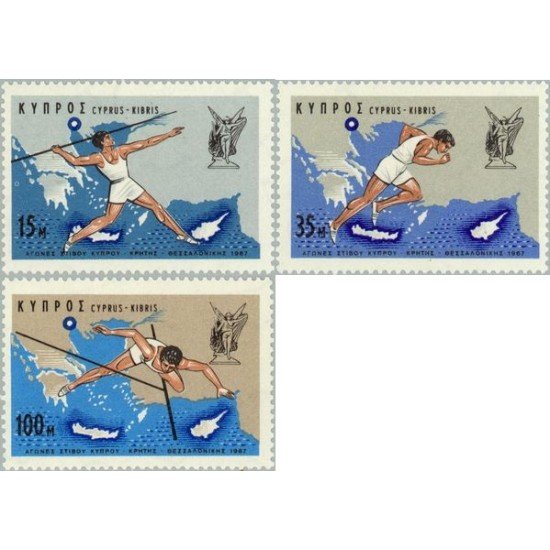 Chipre - 287/89 - 1967 Juegos de atletismo entre Chipre Grecia y Tesalónica Lujo Chipre - 287/89 - 1967 Juegos de atletismo entre Chipre Grecia y Tesalónica Lujo