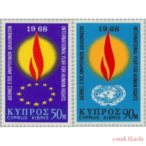 Chipre - 297/98 - 1968 Año inter. de los derechos humanos Lujo