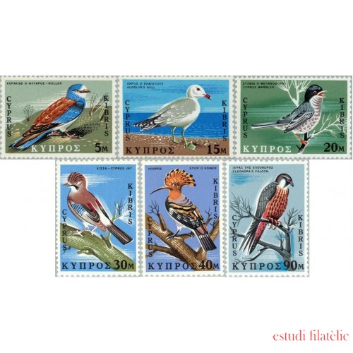 FAU4/S  Chipre Cyprus  Nº 314/19   1969  Pájaros diversos Lujo