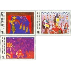 Chipre - 474/76 - 1977 Navidad-dibujos de niños-Lujo