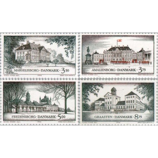 VAR2/S Dinamarca Denmark Nº 1076/79 1994 Residencias reales danensas Lujo VAR2/S Dinamarca Denmark Nº 1076/79 1994 Residencias reales danensas Lujo