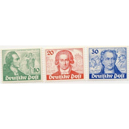 Alemania Berlín - 51/53 -  DEUTSCHE 1949 Bicentenario de Goethe Lujo