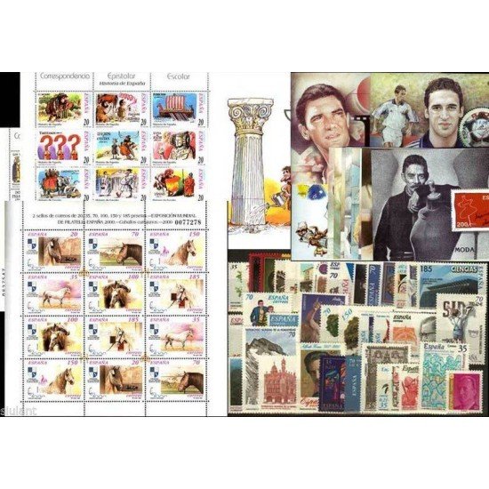 España Spain Año Completo Year Complete 2000 con minipliego caballos entero España Spain Año Completo Year Complete 2000 con minipliego caballos entero