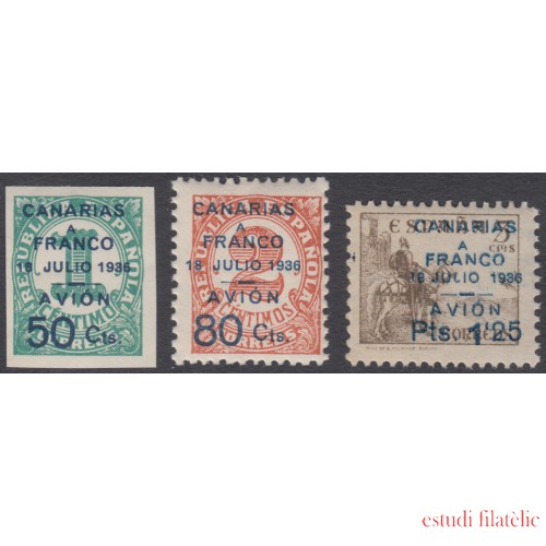 España Spain Canarias 11/13 1937 Canarias a Franco MNH
