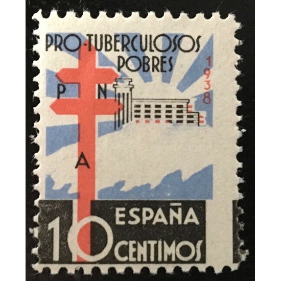 España Spain 866 1938 Pro Tuberculosos Cruz de Lorena MH España Spain 866 1938 Pro Tuberculosos Cruz de Lorena MH