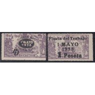 España Spain 761/62 1938 Fiesta del Trabajo MNH