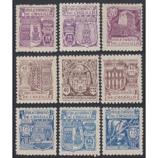 España Spain 974/82 1944 Milenario de Castilla MNH España Spain 974/82 1944 Milenario de Castilla MNH