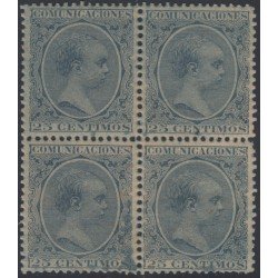 España Spain Variedad 221ib Bl.4 1889/1899 Papel Azulado Alfonso XIII España Spain Variedad 221ib Bl.4 1889/1899 Papel Azulado Alfonso XIII
