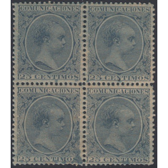España Spain Variedad 221ib Bl.4 1889/1899 Papel Azulado Alfonso XIII España Spain Variedad 221ib Bl.4 1889/1899 Papel Azulado Alfonso XIII