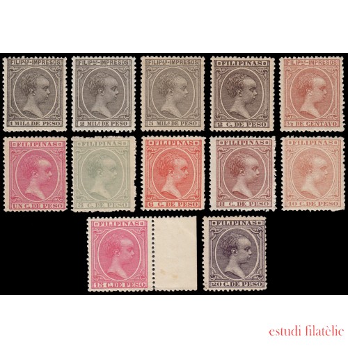 Filipinas 105/16 1894 Alfonso XIII MNH