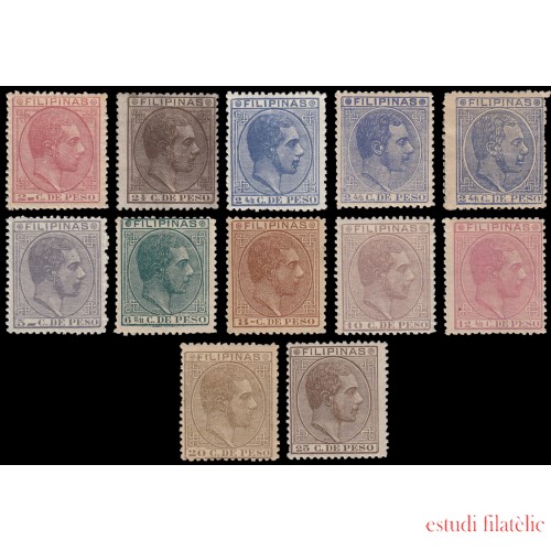 Filipinas Philippines 57/66 +59A/B 11880-83 Alfonso XII MH