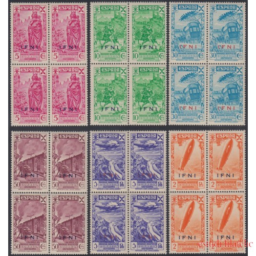 Ifni Beneficencia  7/12 B-7/12 Bl.4 1943 Histotia del correo MNH