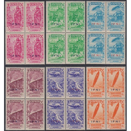 Ifni Beneficencia  7/12 B-7/12 Bl.4 1943 Histotia del correo MNH