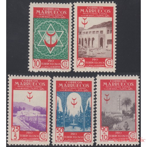 Marruecos Morocco 270/74 1946 Pro tuberculosos MNH 