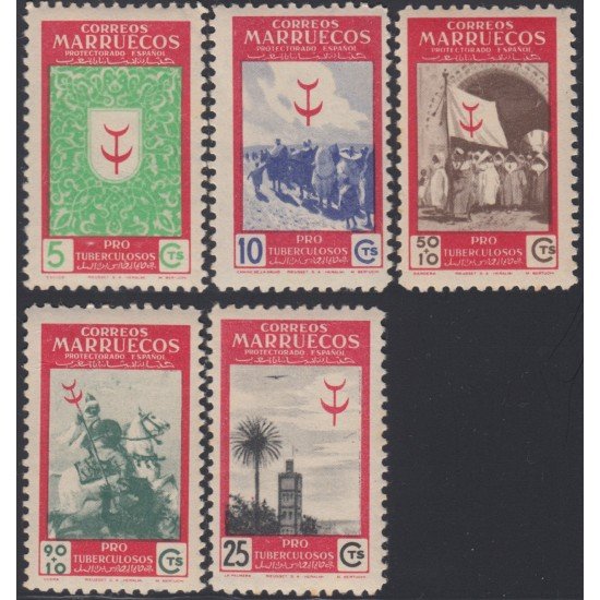 Marruecos Morocco 307/11 1949 Pro tuberculosos MNH