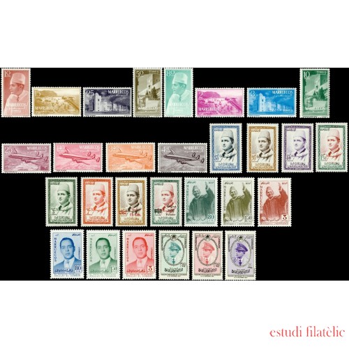 Marruecos Morocco Reino Independiente Zona Norte 1/29 1956 - 1957 Colección completa Complete collection  MNH 