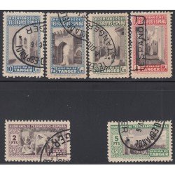 Tanger nº B - 41/46 1946 Beneficencia Huérfanos telégrafos Usados