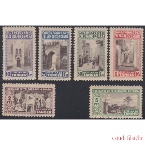 Tanger nº B - 41/46  1946 Beneficencia Huérfanos telégrafos MNH 