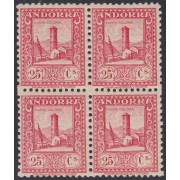 Andorra Española 20d BL.4 ( 15d/24d ) 1931 VARIEDAD DENTADO MNH Andorra Española 20d BL.4 ( 15d/24d ) 1931 VARIEDAD DENTADO MNH