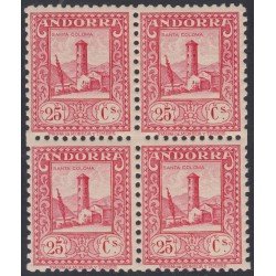 Andorra Española 20d BL.4 ( 15d/24d ) 1931 VARIEDAD DENTADO MNH Andorra Española 20d BL.4 ( 15d/24d ) 1931 VARIEDAD DENTADO MNH