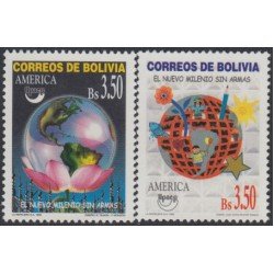 Bolivia 1036/37 1999 América Upaep Nuevo milenio sin armas MNH Bolivia 1036/37 1999 América Upaep Nuevo milenio sin armas MNH