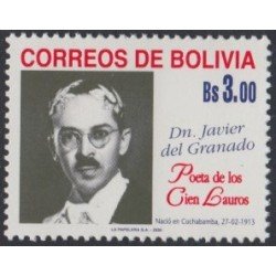 Bolivia 1047 2000 Javier del Granado Poeta de los 100 Lauros MNH Bolivia 1047 2000 Javier del Granado Poeta de los 100 Lauros MNH