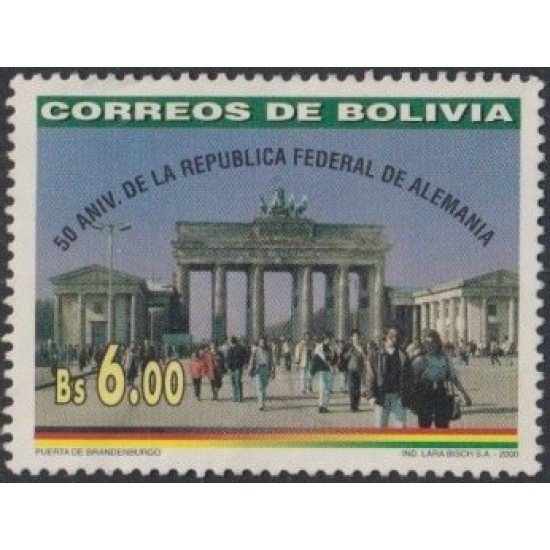 Bolivia 1064 2000 50 Aniversario de la Rep. Fed. Alemania Usado Bolivia 1064 2000 50 Aniversario de la Rep. Fed. Alemania Usado