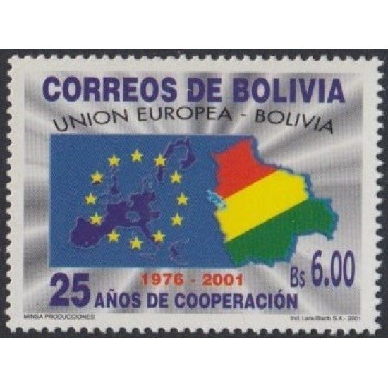 Bolivia 1075 2001 25 años de cooperación de La Unión Europea MNH Bolivia 1075 2001 25 años de cooperación de La Unión Europea MNH