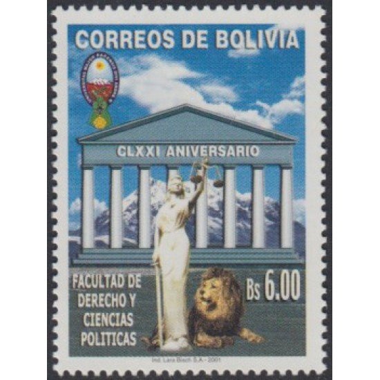 Bolivia 1076 2001 CLXXI Facultad de Derechos y Ciencias Políticas MNH Bolivia 1076 2001 CLXXI Facultad de Derechos y Ciencias Políticas MNH