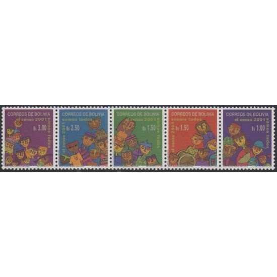 Bolivia 1077/81 2001 Censo de población Niños MNH