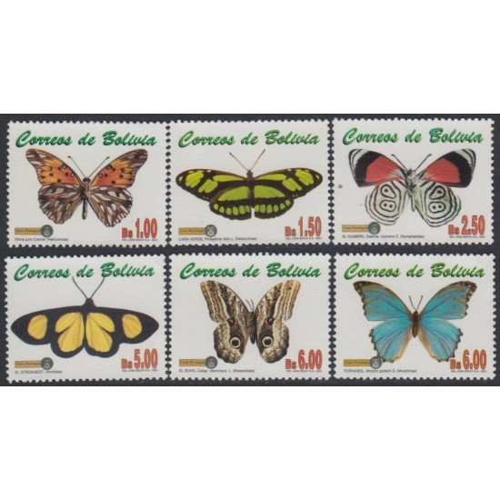 Bolivia 1089/94 2001 Fauna Mariposas Butterflys MNH