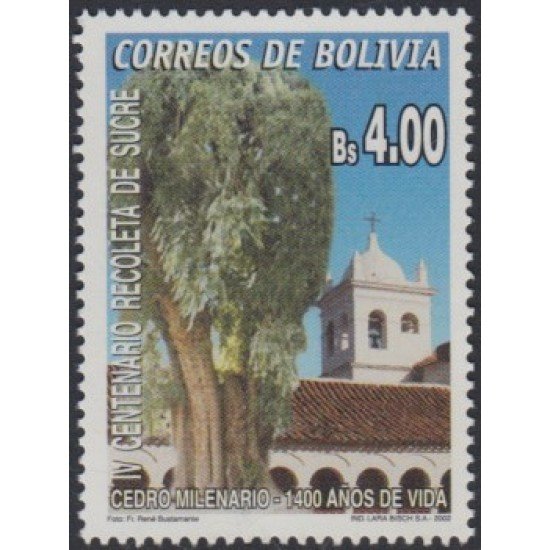 Bolivia 1133 2002 IV Centenario Recoleta de Sucre MNH Bolivia 1133 2002 IV Centenario Recoleta de Sucre MNH