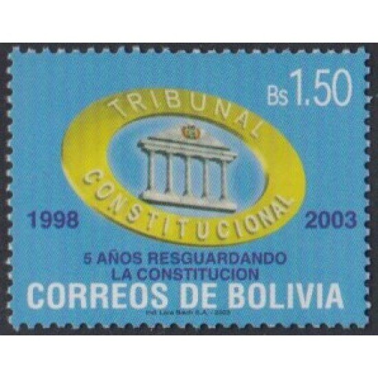 Bolivia 1154 2003 5 Aniversario del Tribunal Constitucional MNH Bolivia 1154 2003 5 Aniversario del Tribunal Constitucional MNH
