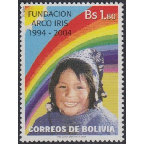 Bolivia 1170 2003 10 Años de Fundación Arcoíris MNH Bolivia 1170 2003 10 Años de Fundación Arcoíris MNH