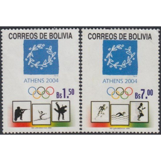 Bolivia 1172/73 2004 Juegos olímpicos de Atenas Usado Bolivia 1172/73 2004 Juegos olímpicos de Atenas Usado